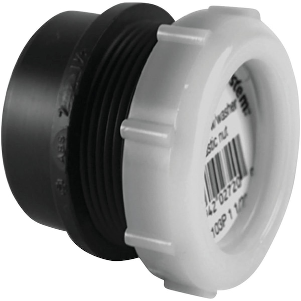Charlotte Pipe And Foundry 1-1/2 In. x 1-1/2 In. SPG x Tubular Black ABS Waste Adapter ABS 00103P 0800HA - main